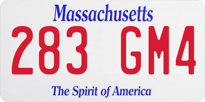MA license plate 283GM4