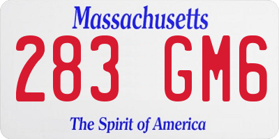 MA license plate 283GM6