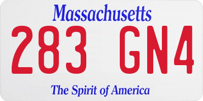 MA license plate 283GN4