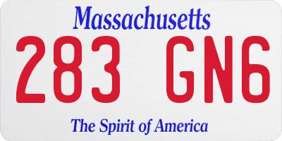MA license plate 283GN6