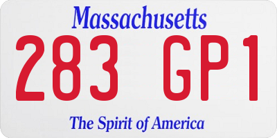 MA license plate 283GP1