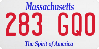 MA license plate 283GQ0
