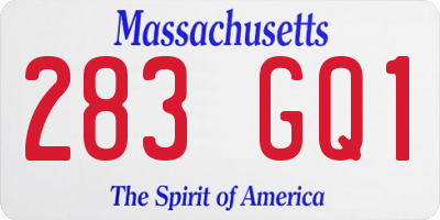 MA license plate 283GQ1