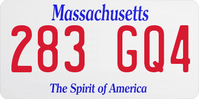 MA license plate 283GQ4