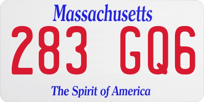 MA license plate 283GQ6
