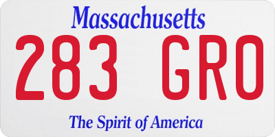 MA license plate 283GR0