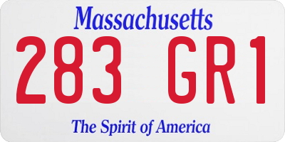 MA license plate 283GR1