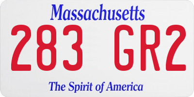 MA license plate 283GR2