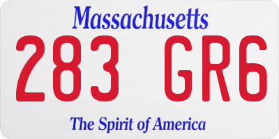 MA license plate 283GR6
