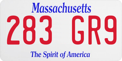 MA license plate 283GR9