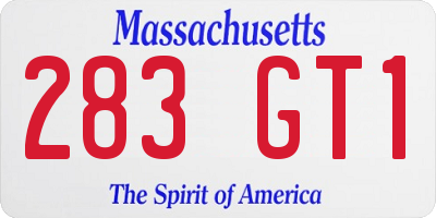 MA license plate 283GT1