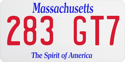 MA license plate 283GT7