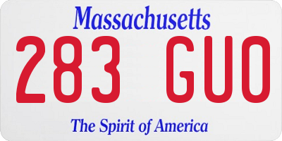 MA license plate 283GU0
