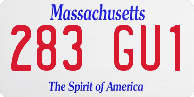 MA license plate 283GU1