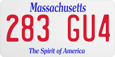 MA license plate 283GU4