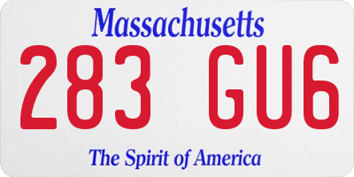 MA license plate 283GU6