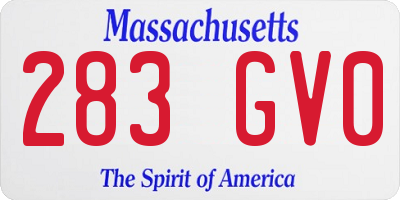 MA license plate 283GV0