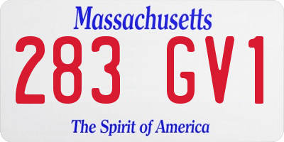 MA license plate 283GV1