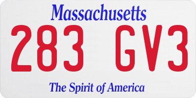 MA license plate 283GV3