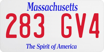 MA license plate 283GV4