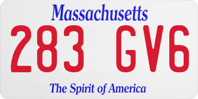 MA license plate 283GV6