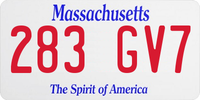 MA license plate 283GV7