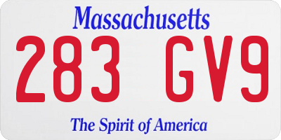 MA license plate 283GV9