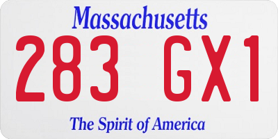 MA license plate 283GX1