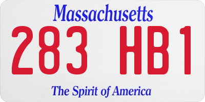 MA license plate 283HB1
