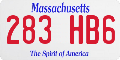 MA license plate 283HB6