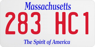 MA license plate 283HC1