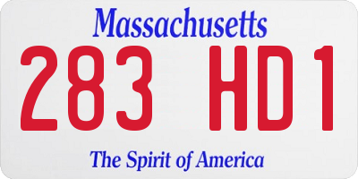 MA license plate 283HD1