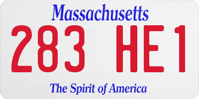 MA license plate 283HE1
