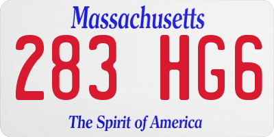 MA license plate 283HG6