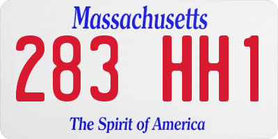 MA license plate 283HH1