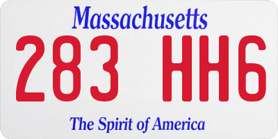 MA license plate 283HH6