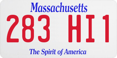 MA license plate 283HI1