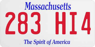 MA license plate 283HI4