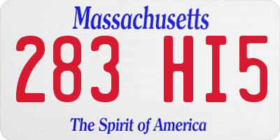 MA license plate 283HI5