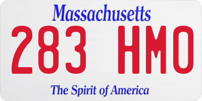 MA license plate 283HM0