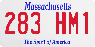 MA license plate 283HM1