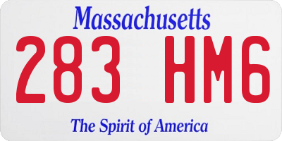 MA license plate 283HM6