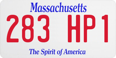 MA license plate 283HP1