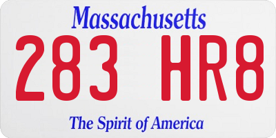 MA license plate 283HR8