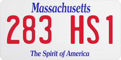 MA license plate 283HS1
