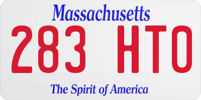 MA license plate 283HT0