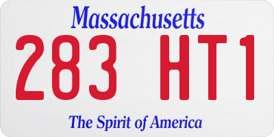 MA license plate 283HT1