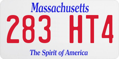 MA license plate 283HT4