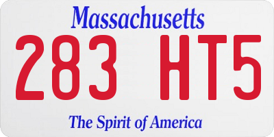 MA license plate 283HT5