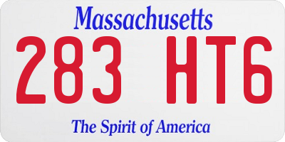 MA license plate 283HT6